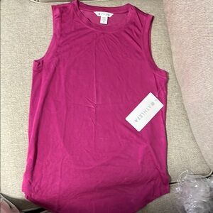 Athleta Pink Tank Top with Wide Straps and Rounded Neckline
